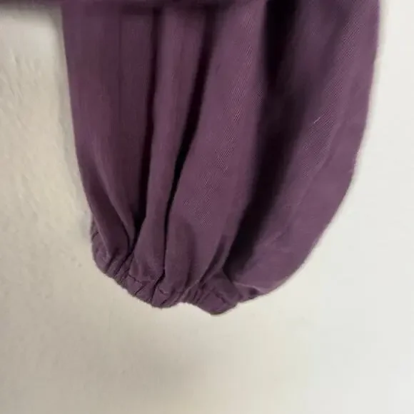 Anthropologie Maeve purple V-neck cropped oversized top Size M - Picture 6 of 10